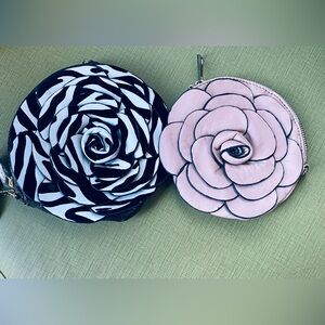 Floral Patterned Women's Bags - Black and Pink